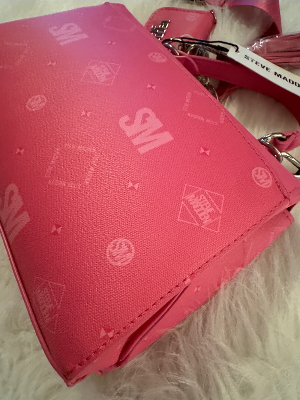 Steve Madden Hot Pink Mini Top-Handle Crossbody Bag - Picture 5 of 8